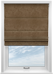 Faux Suede, Dark Chocolate - Roman Blind